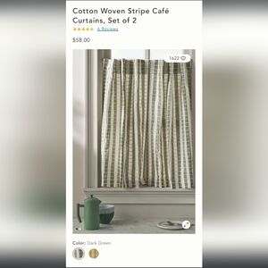 Striped Green and White Curtain
